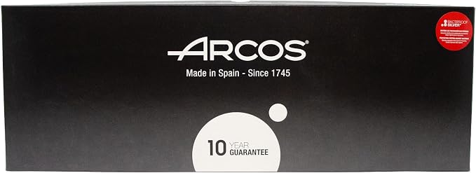 Arcos Fishmonger Knife 13 Inch Nitrum Stainless Steel. Ergonomic Polyoxymethylene POM Handle and 320 Blade.Flexible blade and a smooth edge. Series Universal. Color Black.