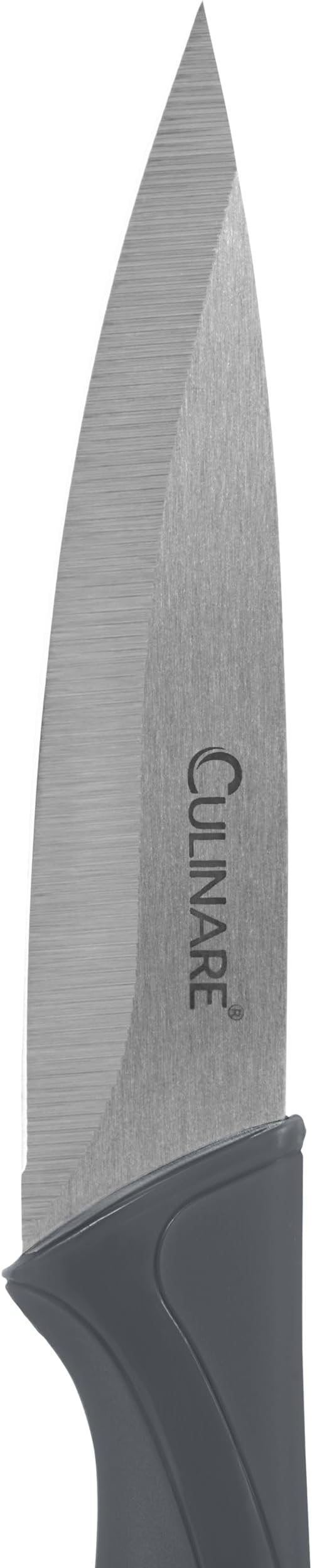 CULINARE 2 Piece Knife Set, Grey, Stainless Steel, 9cm Ultra Sharp Blades, 2 x Kitchen Knives with Protection Covers, Smooth Cutting/Firm Grip/Non-Slip Handle, Dishwasher Safe