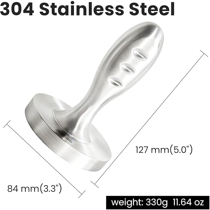 304 Stainless Steel Meat Pounder Tenderizer, Flat Chicken Breast Pounder with Non-Slip Textured Handle, 3.3" Round Meat Flattener for Steak, Chicken, Pork, Dishwasher Safe