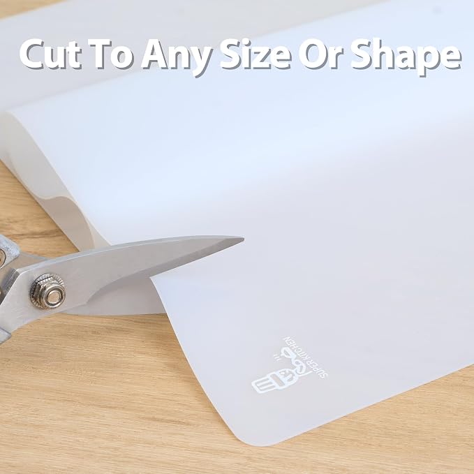 Thick Silicone Counter Mat Large 23.4x15.6" for Kitchen Countertop Crafts | Kitchen Table/Countertop Protector/Non Stick Pastry Baking Placemats Silicone Pad Crafts Kid Heat Resistant White Translucent