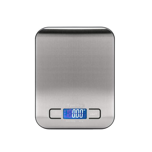 Digital Kitchen Food Scale 11 lb Grams and Ounces Small Stainless Steel Backlit Silver Batteries Included