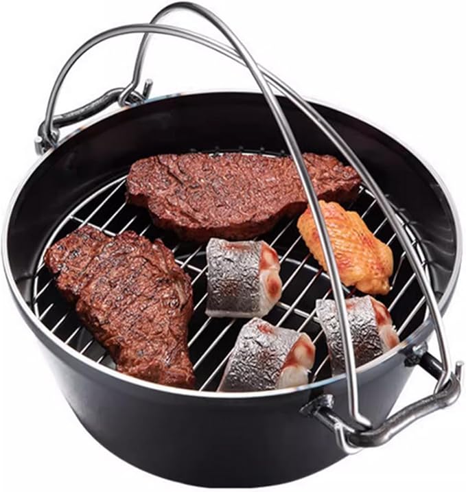Campingmoon 12 Inch Round Cooling Rack, 304 Stainless Steel for Dutch Oven | 4 Raised Feet 0.8", Rust-Resistant, for Baking, Steaming, Roasting, BBQ, Fits 12" Dutch Oven, Pot & Air Fryer