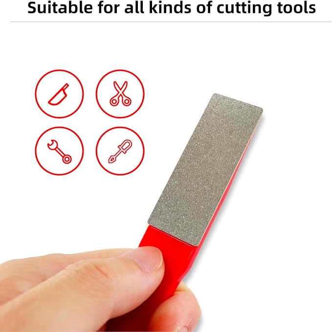DMD Mini Diamond Sharpening File Set, 3PCS Portable Knife Sharpener with Color-Coded Grits (#220/#400/#600) for Kitchen Knives, Garden Tools, Fishing Hooks & Outdoor Gear