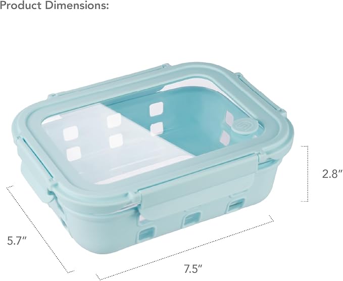 Glass Meal Prep Containers 5 Pack, 4.4 Cup Airtight Leakproof Lids, Borosilicate Glass Food Storage Containers, Microwave Oven Freezer Safe, BPA Free Lunch Containers