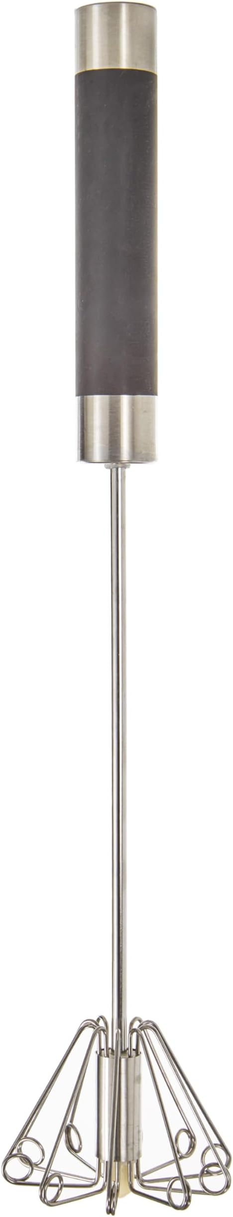 BergHOFF Essentials Stainless Steel 14" Miracle Whisk, Rotate Balloon Head, Soft-touch Handle, Beating Eggs, Dough, Mixing, Stirring, Black