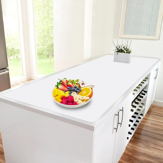 Extra Large Silicone Mat, 96”x36” Heat Resistant Mats for Countertop, Cuttable Waterproof Kitchen Counter Mat, Multipurpose Countertop Protector Mat, Silicone Mats for Kitchen Counter (Translucent)