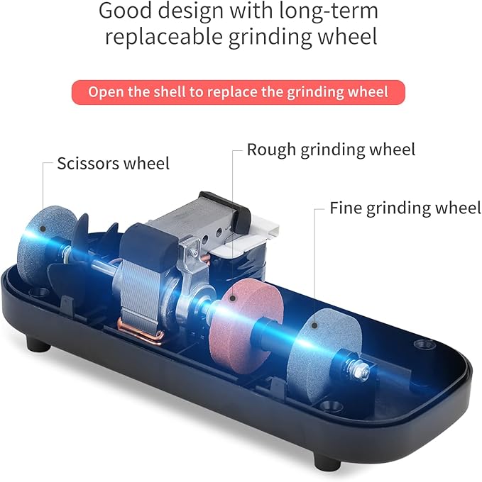 kitchen knife sharpener electric knife scissor sharpener 50w at 12.6-Degree Bevel to Quickly Sharpen Polish Slotted Screwdriver Sharpen with Replaceable Wheels S820