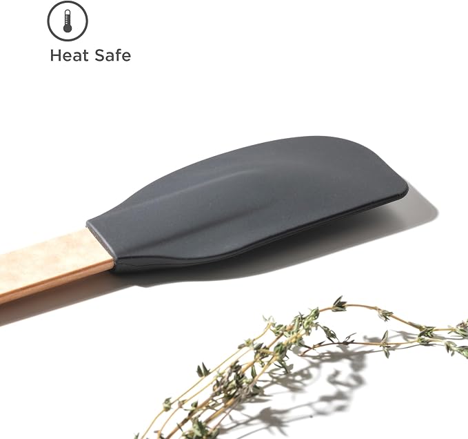 Epicurean Silicone Series Large Spatula-Natural Handle with Black Head