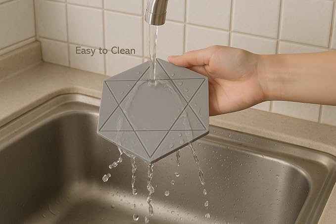 Silicone Hexagon Trivet Mats, 4-Pack – Heat-Resistant Hot Pads for Pots, Pans & Dishes – Flexible Non-Slip Kitchen Mats for Countertop, Coasters & Spoon Rests