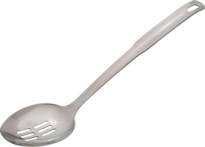 HIC Kitchen Slotted Serving Spoon with Long Handle, 18/8 Stainless Steel, 12.5-Inch