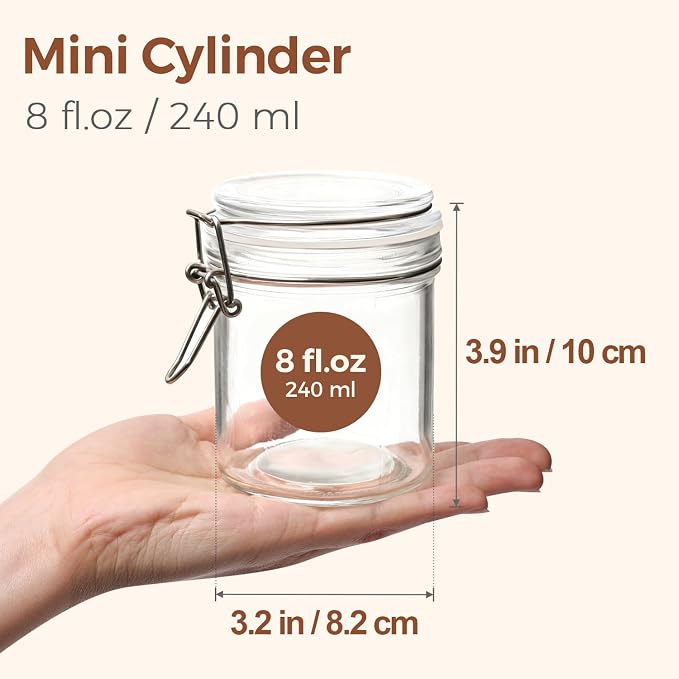 ComSaf Small Mason Glass Jars with Airtight Lids 8 oz 6 Pack Pantry | Jelly spice jar, Sourdough discard, Jam jelly honey, Spice rack cabinet organization, Seasoning herbs powders