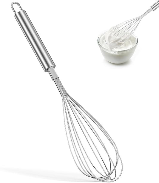 Multifunction cake salad hand tools thicken metal Whisk brass egg gold whisks for cooking steel wire gilded Whisk Kitchenware multipurpose cooking supplies (Silver)