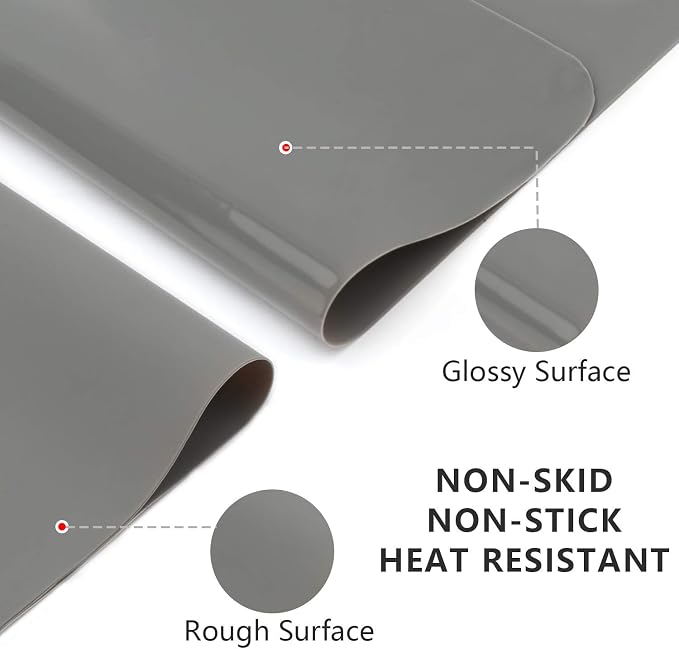 Gartful Silicone Crafts Mat, Silicone Sheets for Crafts, Painting, Nail Arts, Clay, Resin Jewelry Casting Molds Mat, Table Pad Placemat, Nonstick Nonslip, Gray & Beige & Light Blue (15.7x11.8 inch)