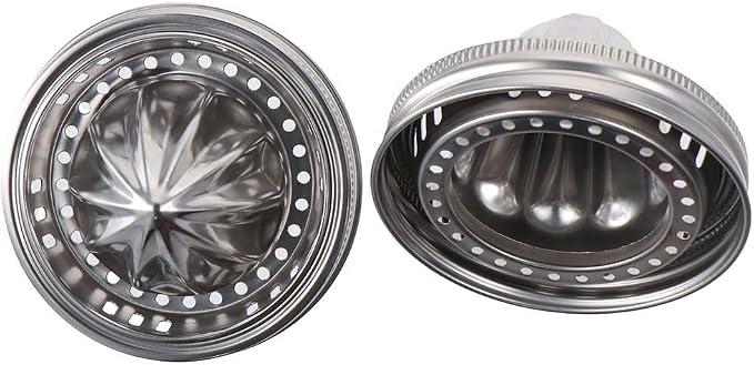 1/2pcs Simple Manual juicer Stainless Steel Lemon Squeezer,3.38 Inch Mason Jar Juicer Lid,Dishwasher Safety Kitchen Manual Juice Compressor(1pcs)