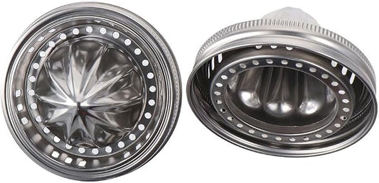 1/2pcs Simple Manual juicer Stainless Steel Lemon Squeezer,3.38 Inch Mason Jar Juicer Lid,Dishwasher Safety Kitchen Manual Juice Compressor(2pcs)