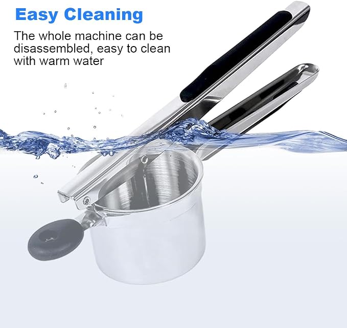 Stainless Steel Potato Ricer With 3 Discs, Heavy Duty Potato Ricer for Mashed Potatoes, Large Capacity Potatoes Masher and Rice-r Kitchen Tool(COLOR:Black)