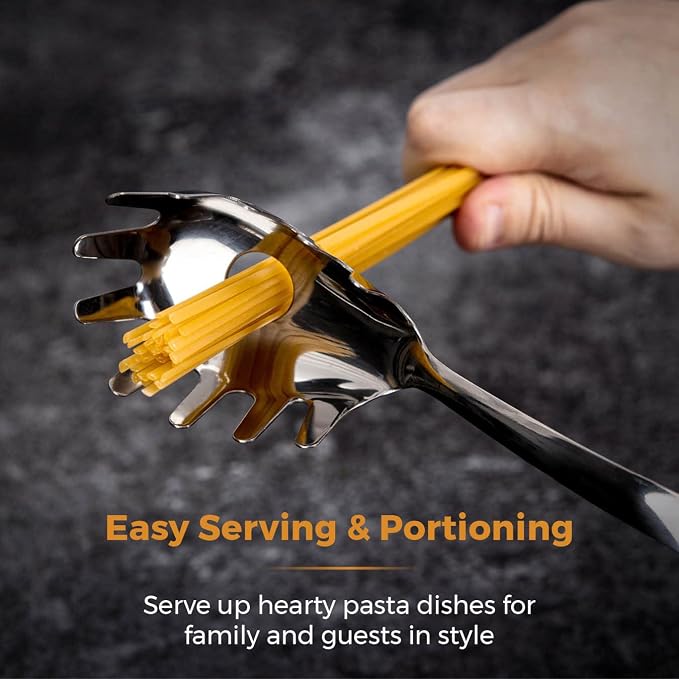Tower T832225 Precision Plus Spaghetti/Pasta Server with Hanging Loop, Softtex Handle, Stainless Steel