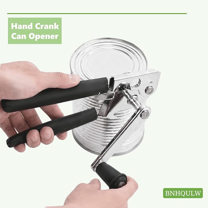 Commercial Can Opener Heavy Duty, Hand Can Opener Manual, Stainless Steel for Restaurant and Home, Black Swing Grips,for Most Bulk Size Cans.