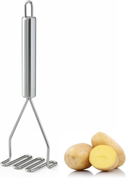 Stainless Steel Potato Masher Wire Food Masher for Potatoes, Avocado, Vegetables & Beans – Kitchen Tool with Comfortable Handle, Dishwasher Safe