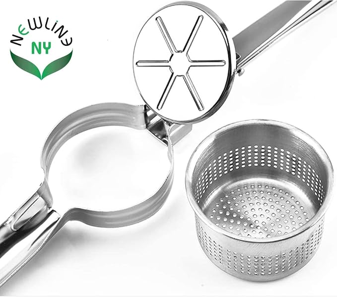 Stainless Steel Potato Presser Masher Ricer, Commercial Grade Tool to Press Mash Fruit or Food