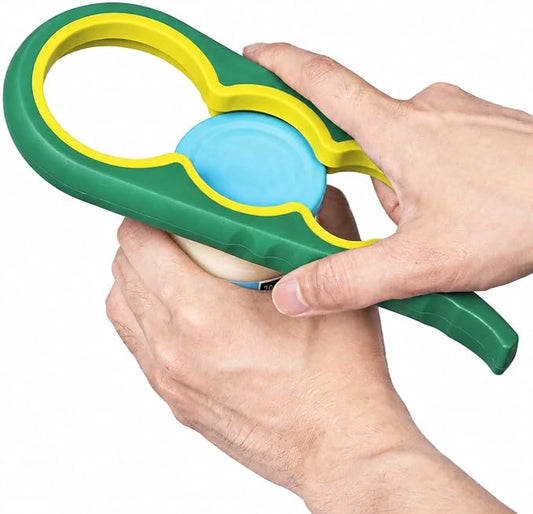 Bloss Jar Opener Bottle Opener for Seniors, Weak Hands and Arthritis,Green | Anti-Slip Rubber Strip Inside,Eight Sizes of Circular Openings,Cap and Bottle Great Kitchen Gadgets,Useful Gifts for Elderly