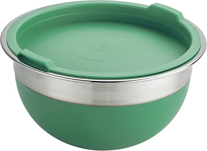 Tramontina 10 Pc Covered Stainless Steel and Silicone Mixing Bowl Set | Mint Green
