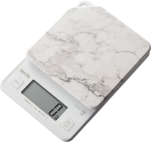 Tanita KJ-213 SWH Cooking Scale, Kitchen Scale, Cooking, Digital, 4.4 lbs (2 kg), 0.04 oz (1 g) Units, 1 Second Startup, 1 Second Measurement, Stone White, Instantly Detaches