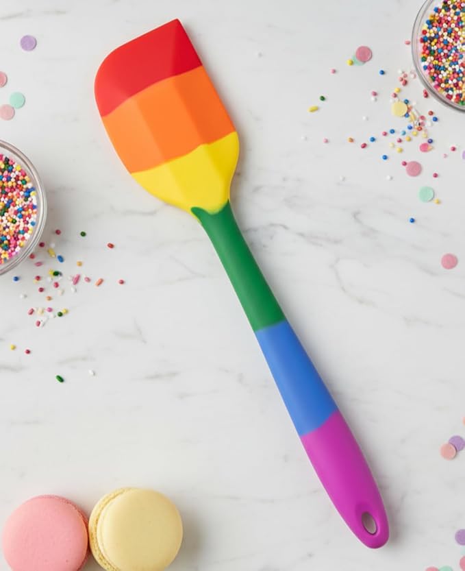Cooking With Pride Non-Stick Scraper Spatula, Heat-Safe Silicone With Iron Core, 10.75-Inch, Set of 2