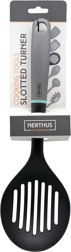 NERTHUS FIH 1245 Kitchen Spoon, Nylon, Black/White