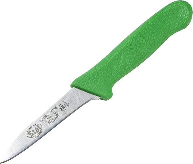 Winco 3-1/4" Paring Knives, Green PP Hdl, 2pcs/pk