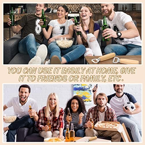 Lounsweer 50 Pcs Stainless Steel Wine Bottle Opener Bulk, Wooden Handheld