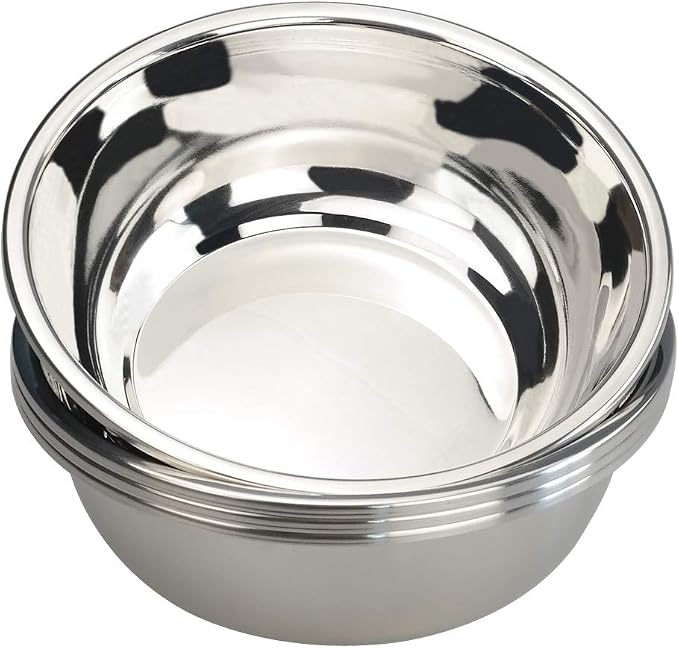 Anbers 18/10 Stainless Steel Mixing Bowl, 9.6 Inch Wide Metal Prep Bowls, 4 Packs