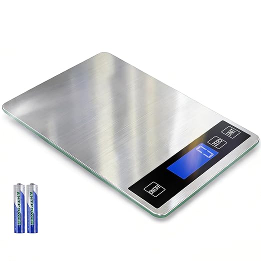 Food Scale, Digital Kitchen Scale for Kitchen 1g Precision, 22lb | Tare Function, Backlit LCD, Incloud Batteries 304 Stainless Steel 5 Units (g/kg/lb:oz/ml/fl.oz) For Baking Cooking Prep