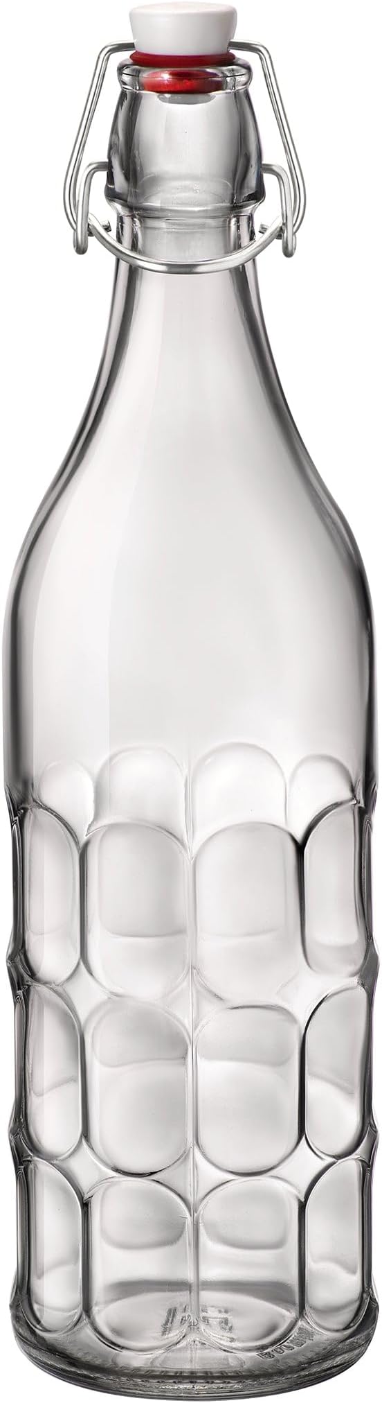Bormioli Rocco Moresca Swing Top Bottles Set of 2-33.75 oz Airtight Glass Containers with Vintage Design for Oils, Vinegars, Liqueurs & Homemade Dressings - Reusable Italian Glass