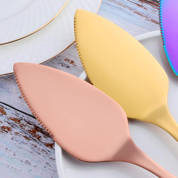 Buyer Star Wedding Cake Pastry Server Set, 304 Stainless Steel Rose Gold Spatula Baking Tool Cake Shovel Butter Knives For Pie/Pizza/Cheese