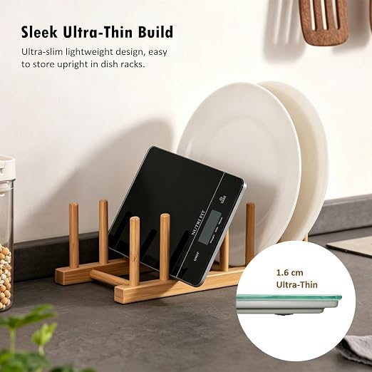 Digital Food Scale Kitchen Scales Grams and Ounces for Weight Loss Baking Cooking of NUTRI FIT, Max 11lb 1g Increment, Ultra-Thin Size and Hang to Wall