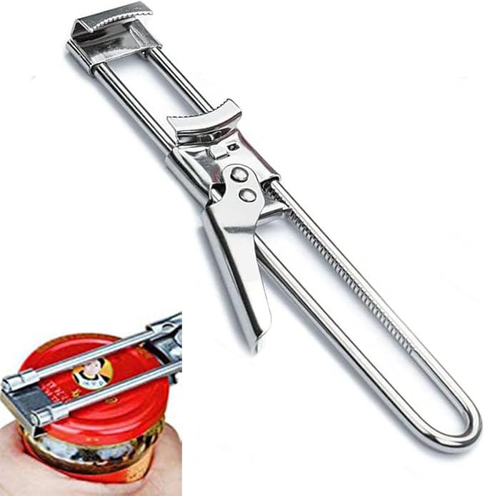 Master Jar & Bottle Opener,Adjustable Multifunctional Stainless Steel Can Opener Jar Lid Gripper,Manual,Kitchen Accessories（Silver）