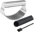 Kitchen Garlic Press Mincer, Stainless Steel Crusher Easy Squeeze Manual Honeycomb Peeler Set with Handy Clean Brush and Roller Peeler