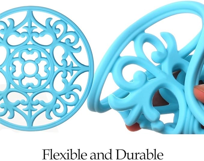 ME.FAN Trivets for Dishes/Pots/Pans, 3 Pcs Silicone Mats, Flexible/Durable/Non Slip Hot Pads to Protect Table and Counter Top (Coffee)