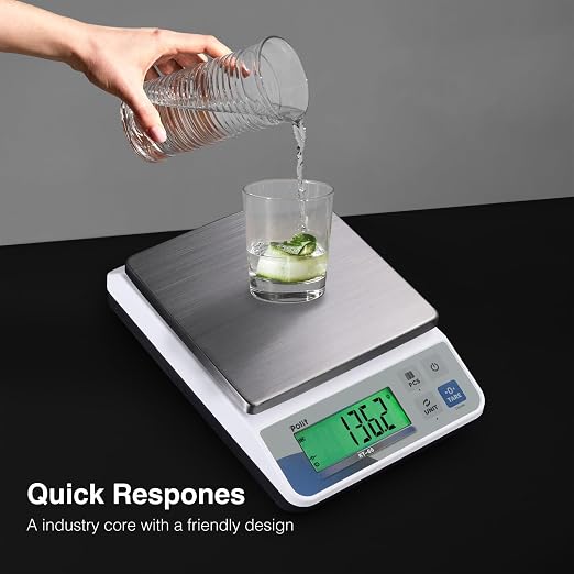 Polit Digital Kitchen Scale, Commercial Grade for Baking, 30lb/13kg | Stainless Steel Tray, Dual Power Supply, Quick Count Function, 5 Weighing Units, Home Cooks, Farm & Small Business Use
