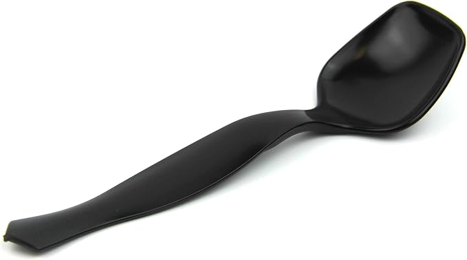 Fit Meal Prep [30 Pack] 10 x 8.5" Spoons, 10 x 8.5" Forks, 10 x 9" Tongs Combo, Black Disposable Plastic Serving Utensils Set, Heavy Duty Catering Supplies, Wedding, Birthday Party, Buffet
