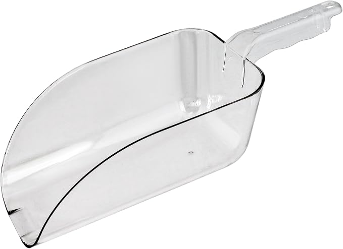 New Star Foodservice Commercial Grade Polycarbonate Plastic Utility Ice Scoop, Clear, 64 oz
