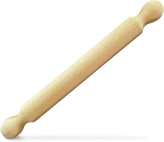 Dexam Beech Wood Rolling Pin 40cm - Smooth, Durable Wooden Roller for Baking Pastry, Dough, and Cookies - Perfect for Professional and Home Kitchens, Beige