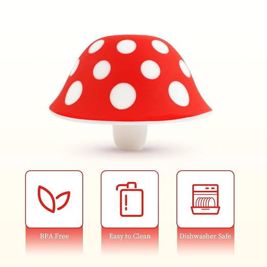 Silicone Mushroom Funnel, Small Mushroom Funnels for Kitchen Use Filling Bottles, Foldable Kitchen Funnel with 2 Cleaning Brushes, Cute Kitchen Gadgets Accessories Gifts for Mother's Day Birthday