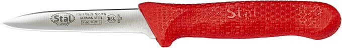 Winco 3-1/4" Paring Knives, Red PP Hdl, 2pcs/pk