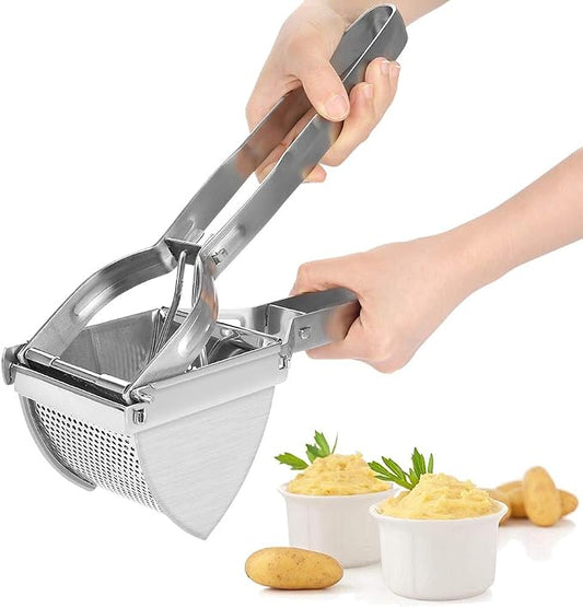 Potato Ricer, Stainless Steel Fruit Masher Heavy Duty Commercial Potato Press Mincer Food Chopper Kitchen Crusher for Mashed Potatoes Fruits Vegetables Yams Carrot