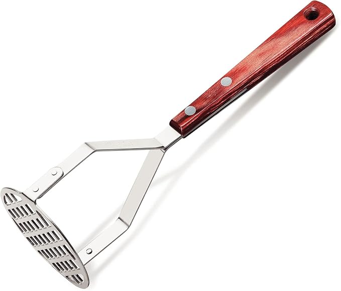 Tramontina 21159/170 Wooden Potato Masher, Polywood, 11.4 inches (29 cm), Red, Dishwasher Safe, Lightweight, Durable, Natural Wood, Made in Brazil