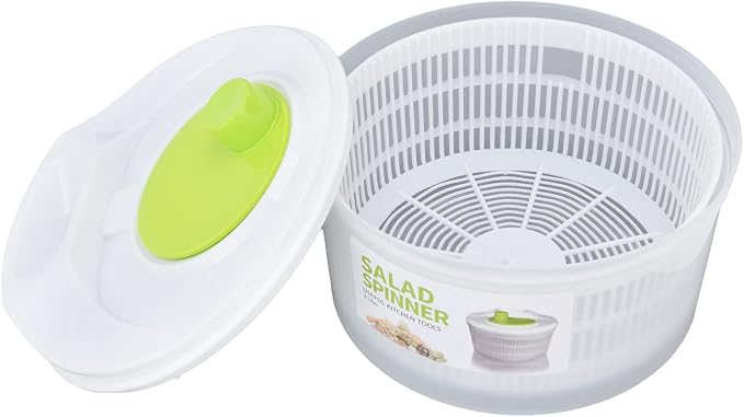 3L Salad Spinner, Fruit Vegetable Washer Easy Draining Dryer with Bowl and Colander Fruit Wash Spinner with Rotary Handle Secure Lid Lock Easy Draining Pasta Drainer Spinner