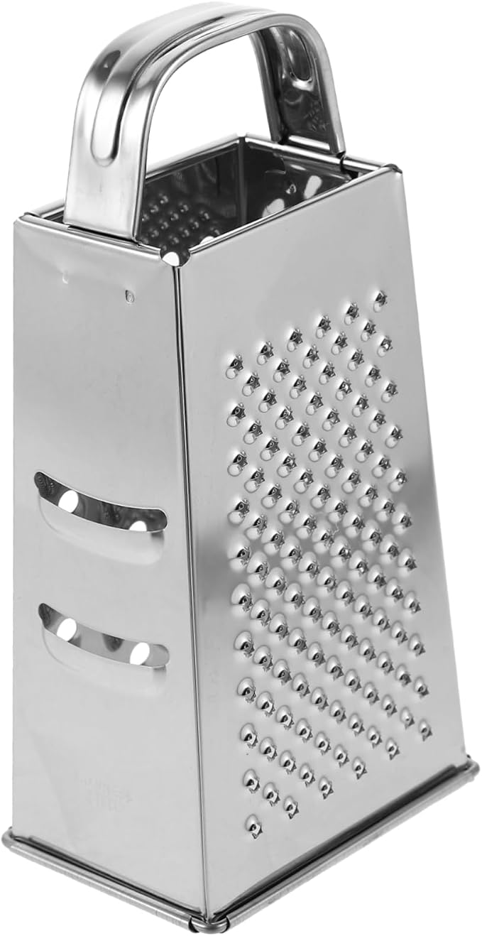 SHERCHPRY Multi-Use Kitchen Grater Stainless Steel Vegetable Slicer and Shredder with Handle 7.08X3.46X2.48 Inches for Cheese Fruit and Veggie Preparation