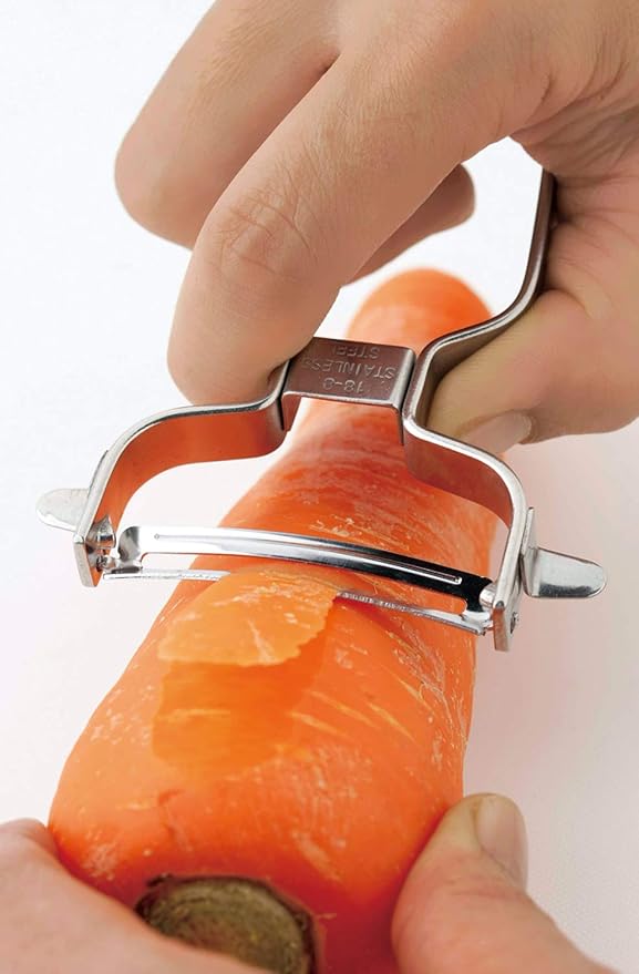 Shimomura Kihan 39956 Peeler, Peeler, Rapid, Made in Japan, Stainless Steel, Dishwasher Safe, Curved Blade, Thin Leather, Super Cut (Tsubamesanjo )